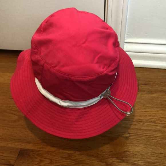 LL Bean Pink Nylon Bucket Sun hat white stripe adjustable - Picture 3 of 8